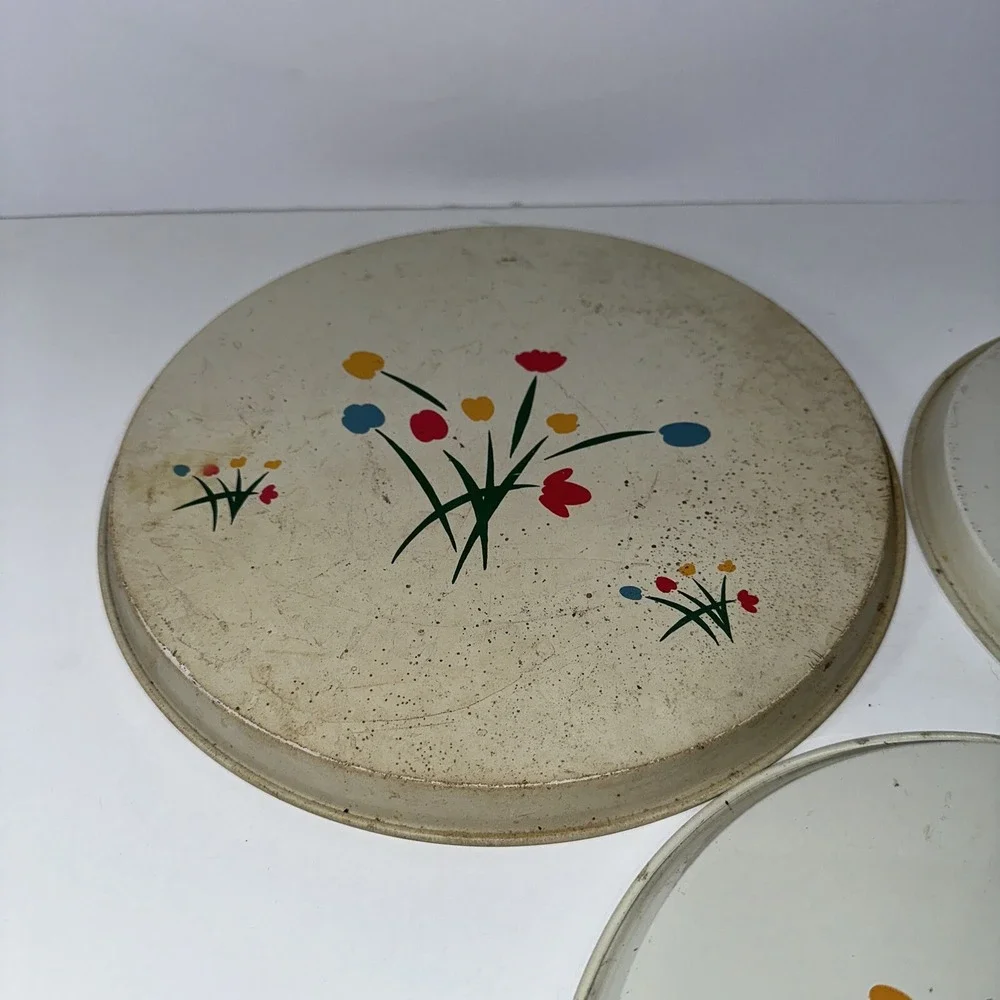 3 Vintage‎ MCM Walmart 1950's Stovetop Covers Tulip